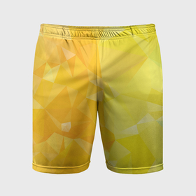 Мужские шорты спортивные с принтом Желтые, зеленые и оранжевые многоугольники в Курске,  |  | Тематика изображения на принте: 