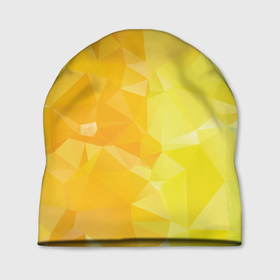 Шапка 3D с принтом Желтые, зеленые и оранжевые многоугольники в Тюмени, 100% полиэстер | универсальный размер, печать по всей поверхности изделия | Тематика изображения на принте: 