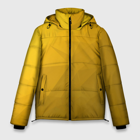 Мужская зимняя куртка 3D с принтом Золотисто желтые многоугольники в Курске, верх — 100% полиэстер; подкладка — 100% полиэстер; утеплитель — 100% полиэстер | длина ниже бедра, свободный силуэт Оверсайз. Есть воротник-стойка, отстегивающийся капюшон и ветрозащитная планка. 

Боковые карманы с листочкой на кнопках и внутренний карман на молнии. | 