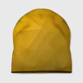 Шапка 3D с принтом Золотисто желтые многоугольники , 100% полиэстер | универсальный размер, печать по всей поверхности изделия | 