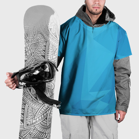 Накидка на куртку 3D с принтом Ярко синие многоугольники в Тюмени, 100% полиэстер |  | 