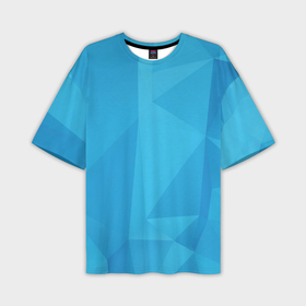 Мужская футболка oversize 3D с принтом Ярко синие многоугольники в Тюмени,  |  | 