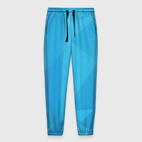 Мужские брюки 3D с принтом Ярко синие многоугольники в Санкт-Петербурге, 100% полиэстер | манжеты по низу, эластичный пояс регулируется шнурком, по бокам два кармана без застежек, внутренняя часть кармана из мелкой сетки | 