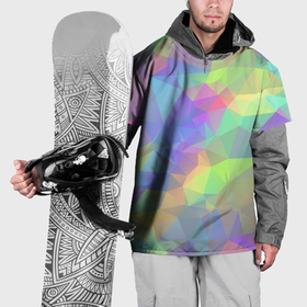 Накидка на куртку 3D с принтом Многоцветные переливающиеся многоугольники , 100% полиэстер |  | 
