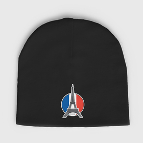 Мужская шапка демисезонная с принтом Мой Париж ,  |  | Тематика изображения на принте: 