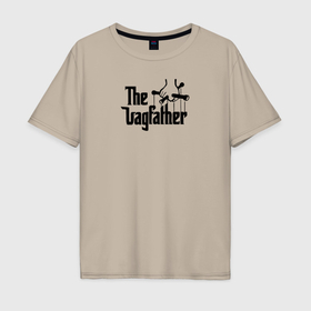 Мужская футболка хлопок Oversize с принтом The black godfather of VAG в Кировске, 100% хлопок | свободный крой, круглый ворот, “спинка” длиннее передней части | 
