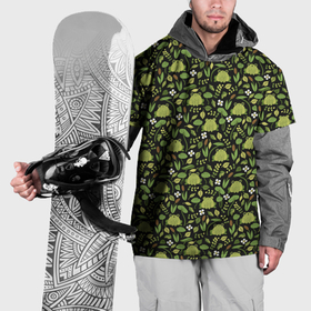 Накидка на куртку 3D с принтом Лягушки на черном в Новосибирске, 100% полиэстер |  | 