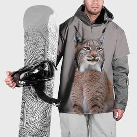 Накидка на куртку 3D с принтом Рысь дикая кошка , 100% полиэстер |  | 
