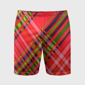 Мужские шорты спортивные с принтом Геометрический узор красно зеленый ассиметричный в Белгороде,  |  | 