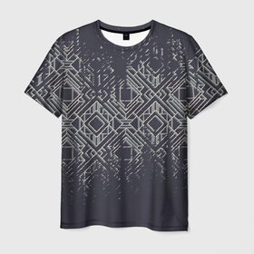 Мужская футболка 3D с принтом Этнические узоры в Кировске, 100% полиэфир | прямой крой, круглый вырез горловины, длина до линии бедер | 