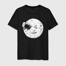 Мужская футболка хлопок с принтом Путешествие на Луну в Екатеринбурге, 100% хлопок | прямой крой, круглый вырез горловины, длина до линии бедер, слегка спущенное плечо. | 