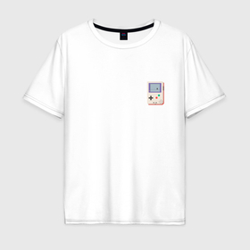 Мужская футболка хлопок Oversize с принтом Игровая консоль Геймбой   мини в Санкт-Петербурге, 100% хлопок | свободный крой, круглый ворот, “спинка” длиннее передней части | 