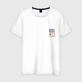 Мужская футболка хлопок с принтом Игровая консоль Геймбой   мини в Санкт-Петербурге, 100% хлопок | прямой крой, круглый вырез горловины, длина до линии бедер, слегка спущенное плечо. | 
