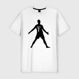 Мужская футболка хлопок Slim с принтом Ronaldo win в Екатеринбурге, 92% хлопок, 8% лайкра | приталенный силуэт, круглый вырез ворота, длина до линии бедра, короткий рукав | Тематика изображения на принте: 