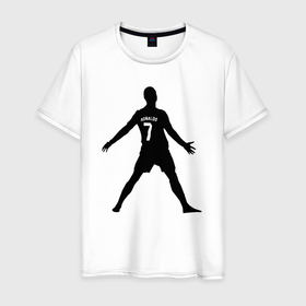Мужская футболка хлопок с принтом Ronaldo win в Новосибирске, 100% хлопок | прямой крой, круглый вырез горловины, длина до линии бедер, слегка спущенное плечо. | 