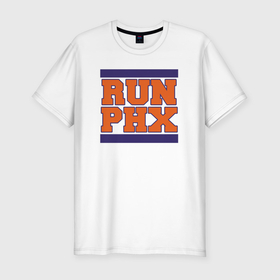 Мужская футболка хлопок Slim с принтом Run Phoenix Suns в Курске, 92% хлопок, 8% лайкра | приталенный силуэт, круглый вырез ворота, длина до линии бедра, короткий рукав | 