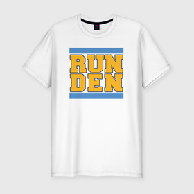 Мужская футболка хлопок Slim с принтом Run Denver Nuggets в Курске, 92% хлопок, 8% лайкра | приталенный силуэт, круглый вырез ворота, длина до линии бедра, короткий рукав | 