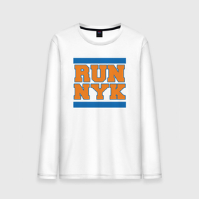 Мужской лонгслив хлопок с принтом Run New York Knicks в Новосибирске, 100% хлопок |  | Тематика изображения на принте: 