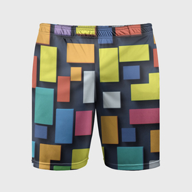 Мужские шорты спортивные с принтом Тетрис цветные кубики в Петрозаводске,  |  | 