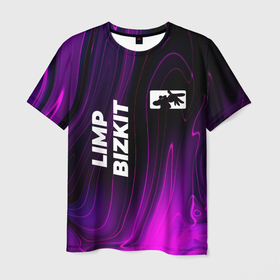 Мужская футболка 3D с принтом Limp Bizkit violet plasma в Кировске, 100% полиэфир | прямой крой, круглый вырез горловины, длина до линии бедер | Тематика изображения на принте: 