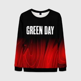 Мужской свитшот 3D с принтом Green Day red plasma , 100% полиэстер с мягким внутренним слоем | круглый вырез горловины, мягкая резинка на манжетах и поясе, свободная посадка по фигуре | 