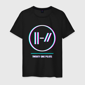 Мужская футболка хлопок с принтом Twenty One Pilots glitch rock в Белгороде, 100% хлопок | прямой крой, круглый вырез горловины, длина до линии бедер, слегка спущенное плечо. | Тематика изображения на принте: 