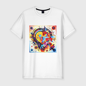 Мужская футболка хлопок Slim с принтом Сердце Абстракция в Екатеринбурге, 92% хлопок, 8% лайкра | приталенный силуэт, круглый вырез ворота, длина до линии бедра, короткий рукав | 