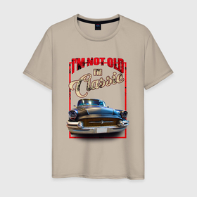 Мужская футболка хлопок с принтом Классика автомобиль Buick Roadmaster в Санкт-Петербурге, 100% хлопок | прямой крой, круглый вырез горловины, длина до линии бедер, слегка спущенное плечо. | Тематика изображения на принте: 