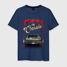 Мужская футболка хлопок с принтом Классика автомобиль Chevrolet Impala в Петрозаводске, 100% хлопок | прямой крой, круглый вырез горловины, длина до линии бедер, слегка спущенное плечо. | 
