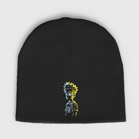 Мужская шапка демисезонная с принтом Светящийся Барт Симпсон   фантазия в Курске,  |  | Тематика изображения на принте: 