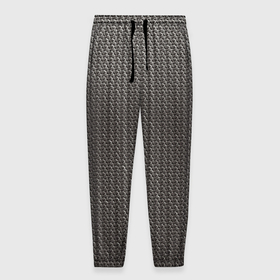 Мужские брюки 3D с принтом Кольчуга серая в Белгороде, 100% полиэстер | манжеты по низу, эластичный пояс регулируется шнурком, по бокам два кармана без застежек, внутренняя часть кармана из мелкой сетки | 