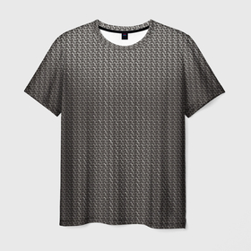 Мужская футболка 3D с принтом Кольчуга серая в Кировске, 100% полиэфир | прямой крой, круглый вырез горловины, длина до линии бедер | 