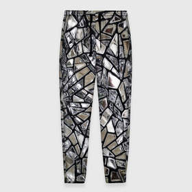 Мужские брюки 3D с принтом Зеркальные пластины   паттерн в Санкт-Петербурге, 100% полиэстер | манжеты по низу, эластичный пояс регулируется шнурком, по бокам два кармана без застежек, внутренняя часть кармана из мелкой сетки | 
