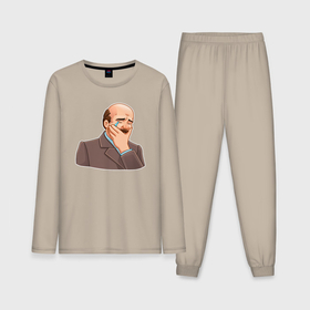 Мужская пижама с лонгсливом хлопок с принтом Ленин плачет в Тюмени,  |  | 