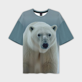 Мужская футболка oversize 3D с принтом Белый медведь полярный в Курске,  |  | 