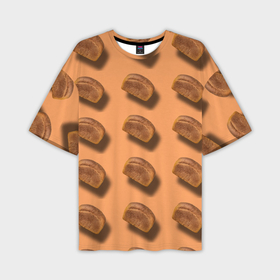 Мужская футболка oversize 3D с принтом Булка хлеба в Екатеринбурге,  |  | Тематика изображения на принте: 