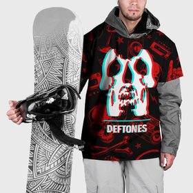 Накидка на куртку 3D с принтом Deftones rock glitch в Кировске, 100% полиэстер |  | Тематика изображения на принте: 