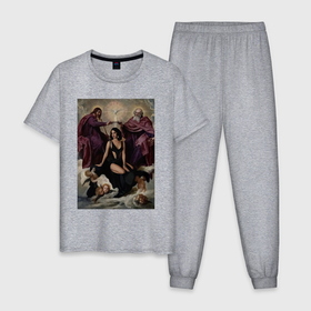 Мужская пижама хлопок с принтом feat lana del rey в Белгороде, 100% хлопок | брюки и футболка прямого кроя, без карманов, на брюках мягкая резинка на поясе и по низу штанин
 | 