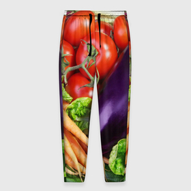 Мужские брюки 3D с принтом Свежие овощи в Белгороде, 100% полиэстер | манжеты по низу, эластичный пояс регулируется шнурком, по бокам два кармана без застежек, внутренняя часть кармана из мелкой сетки | 