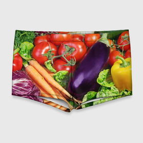 Мужские купальные плавки 3D с принтом Свежие овощи в Тюмени, Полиэстер 85%, Спандекс 15% |  | Тематика изображения на принте: 