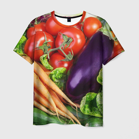 Мужская футболка 3D с принтом Свежие овощи в Белгороде, 100% полиэфир | прямой крой, круглый вырез горловины, длина до линии бедер | 