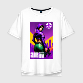 Мужская футболка хлопок Oversize с принтом Saints Row   fantasy character   cool girl в Петрозаводске, 100% хлопок | свободный крой, круглый ворот, “спинка” длиннее передней части | 