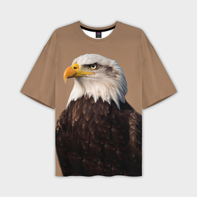Мужская футболка oversize 3D с принтом Белоголовый орлан птица в Петрозаводске,  |  | Тематика изображения на принте: 