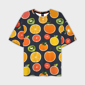Мужская футболка oversize 3D с принтом Фрукты и ягоды в Тюмени,  |  | 