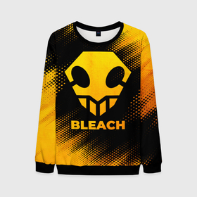 Мужской свитшот 3D с принтом Bleach   gold gradient в Новосибирске, 100% полиэстер с мягким внутренним слоем | круглый вырез горловины, мягкая резинка на манжетах и поясе, свободная посадка по фигуре | Тематика изображения на принте: 