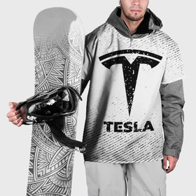 Накидка на куртку 3D с принтом Tesla с потертостями на светлом фоне в Санкт-Петербурге, 100% полиэстер |  | Тематика изображения на принте: 