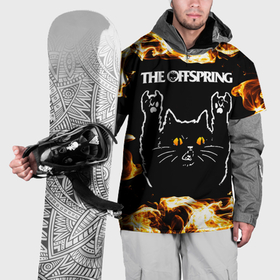 Накидка на куртку 3D с принтом The Offspring рок кот и огонь в Екатеринбурге, 100% полиэстер |  | 