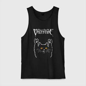 Мужская майка хлопок с принтом Bullet For My Valentine rock cat в Курске, 100% хлопок |  | Тематика изображения на принте: 