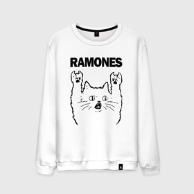Мужской свитшот хлопок с принтом Ramones   rock cat в Курске, 100% хлопок |  | 