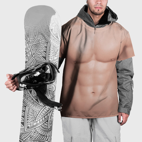Накидка на куртку 3D с принтом Мужской торс качка с мышцами   идеальное тело с мускулами , 100% полиэстер |  | 